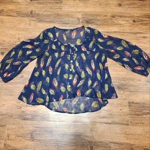 Forever XXI Sheer Feather Blouse